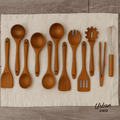 12-Piece Teak Wooden Utensil Set