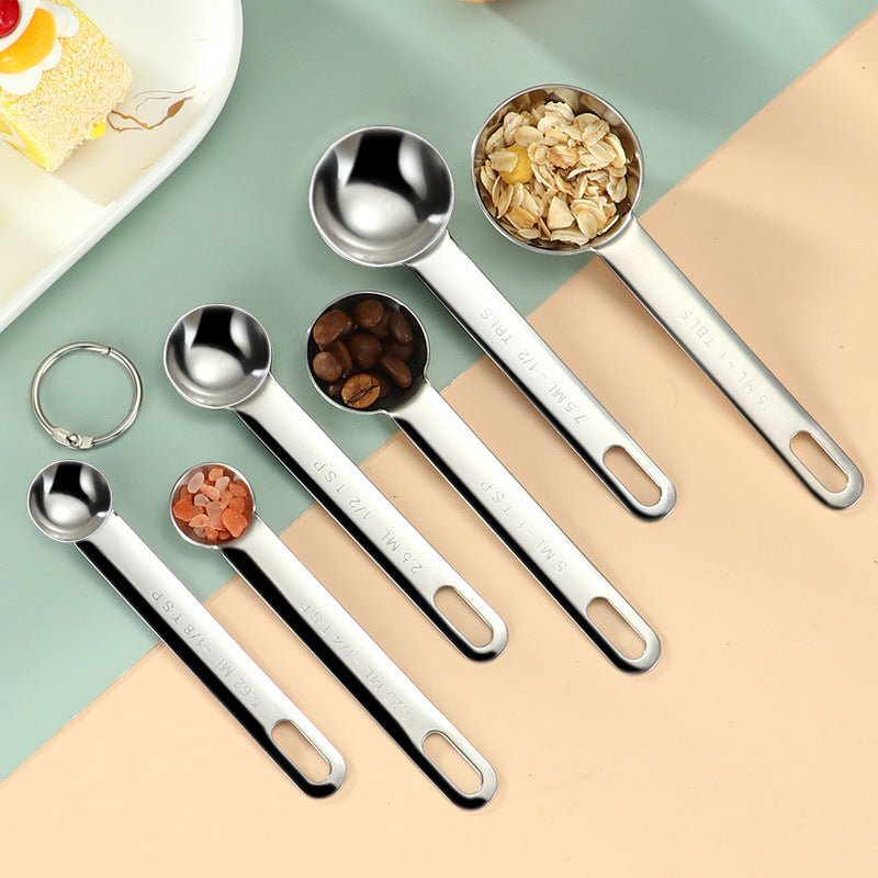 6-Piece Stainless Steel Measuring Spoon Set