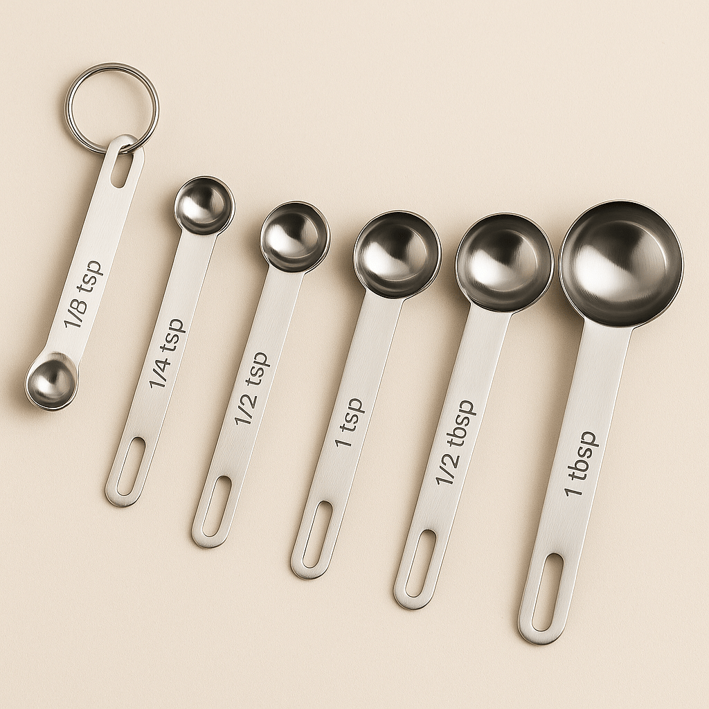 6-Piece Stainless Steel Measuring Spoon Set