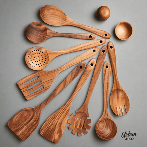 10-Piece Teak Wooden Utensil Set